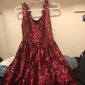 Red sequin dress